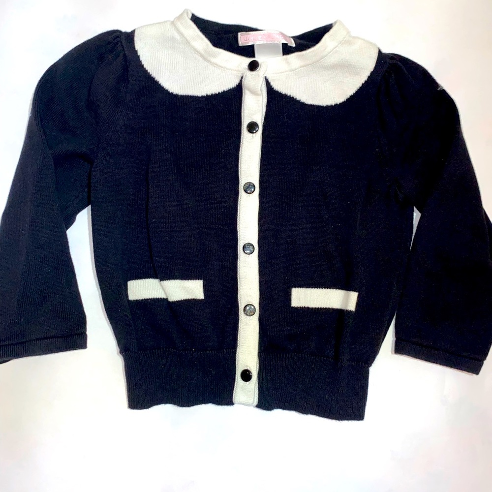 Janie and Jack black and white button up cardigan sweater  2T